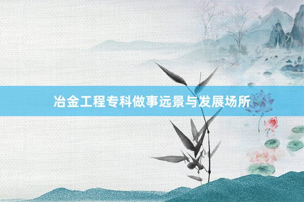 冶金工程专科做事远景与发展场所