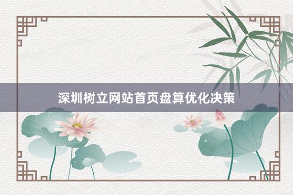 深圳树立网站首页盘算优化决策