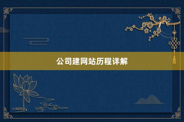 公司建网站历程详解