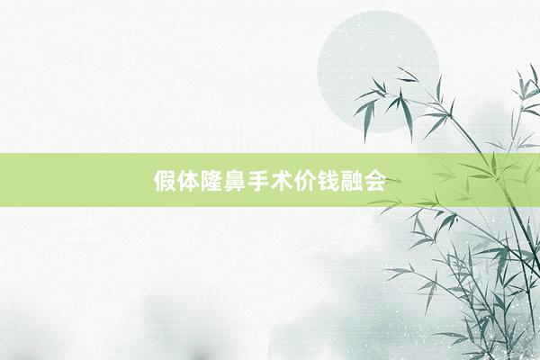 假体隆鼻手术价钱融会
