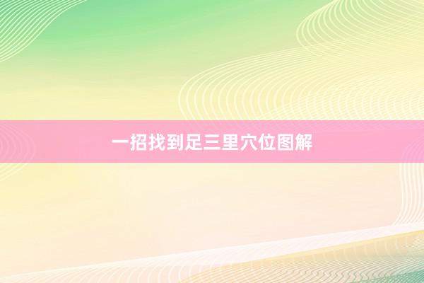一招找到足三里穴位图解